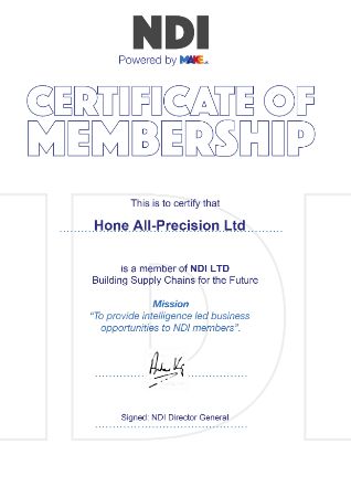 Hone-ALL NDI Certificate